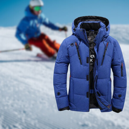 Men's casual down jacket with detachable hood