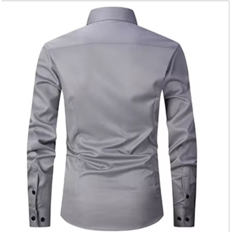 Men's slim fit shirt with contrast buttons long sleeves