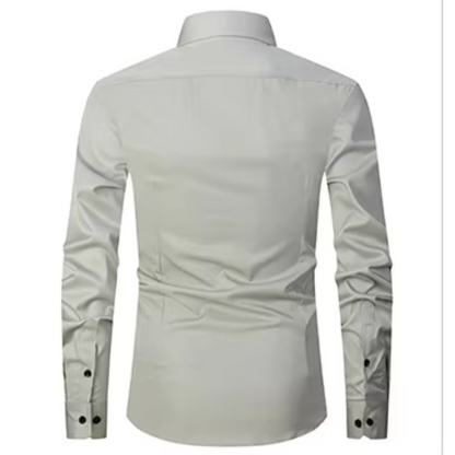 Men's slim fit shirt with contrast buttons long sleeves