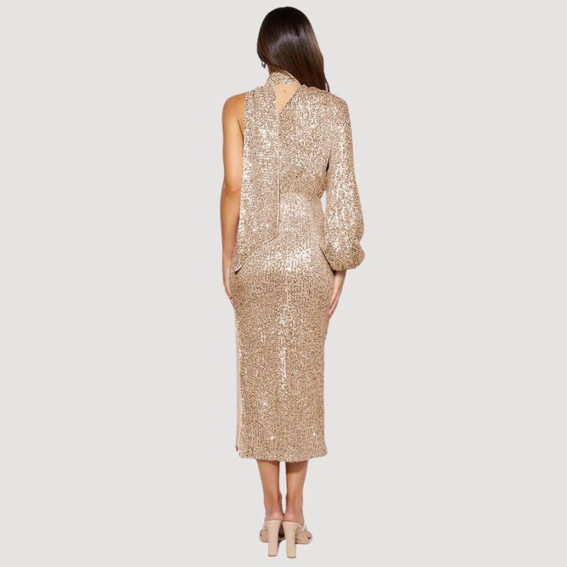 One-Shoulder Asymmetrical Sequin Dress for Women