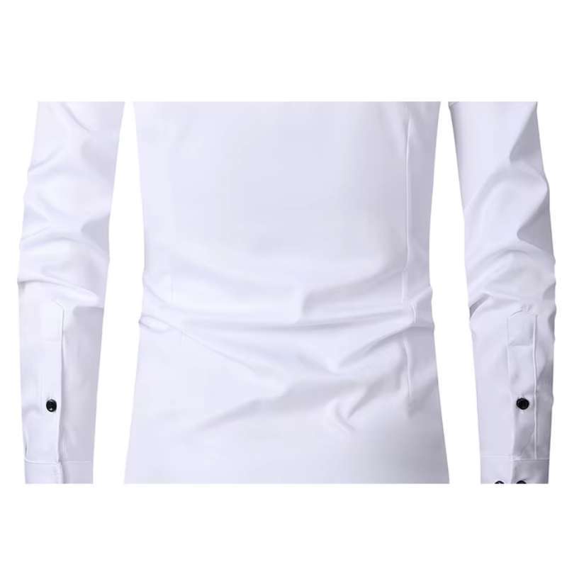 Men's slim fit shirt with contrast buttons long sleeves