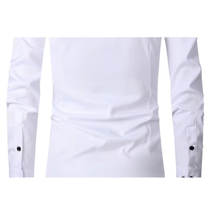 Men's slim fit shirt with contrast buttons long sleeves