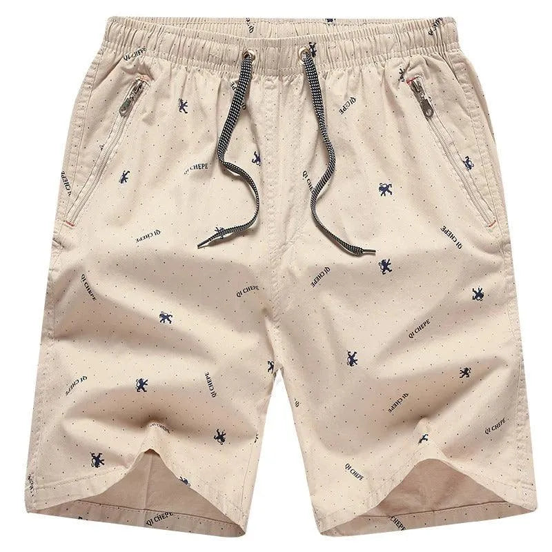 Men’s Casual Shorts - Breathable Blend - Relaxed Fit - Knee-Length - Zipper Pocket