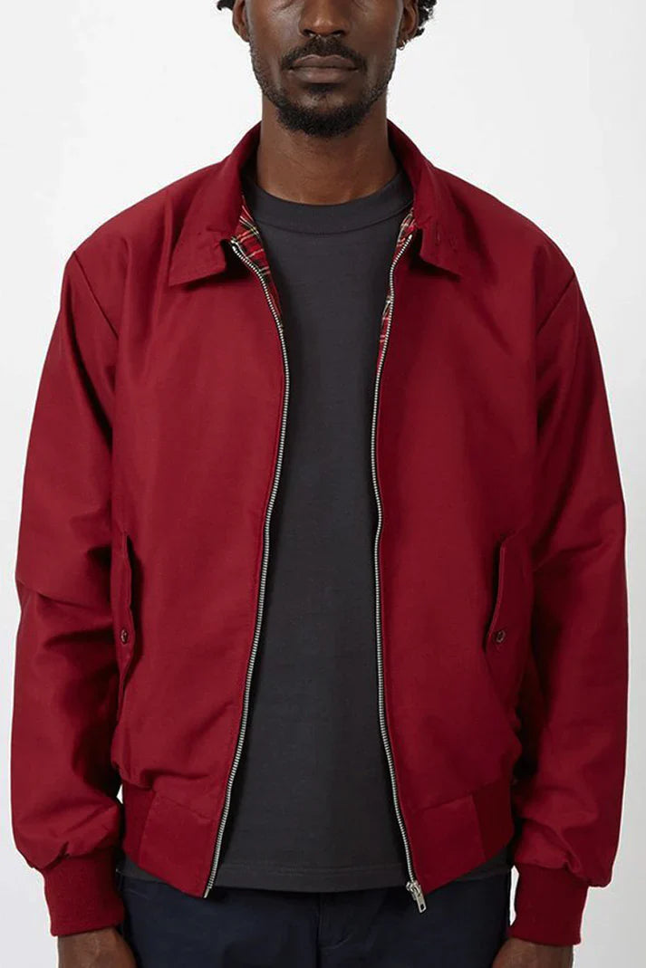 Men's casual bomber jacket with checked lining