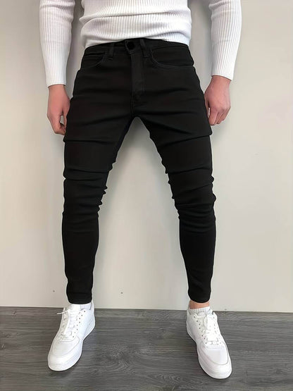 Men’s Slim Fit Jeans – Stretch Denim – Zip Fly – Tapered Casual Everyday Wear
