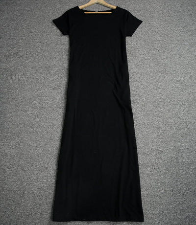 Women’s Maxi Dress – Soft Lightweight Fabric – Short Sleeve – Relaxed Fit – Crew Neck – Side Slit – Pockets