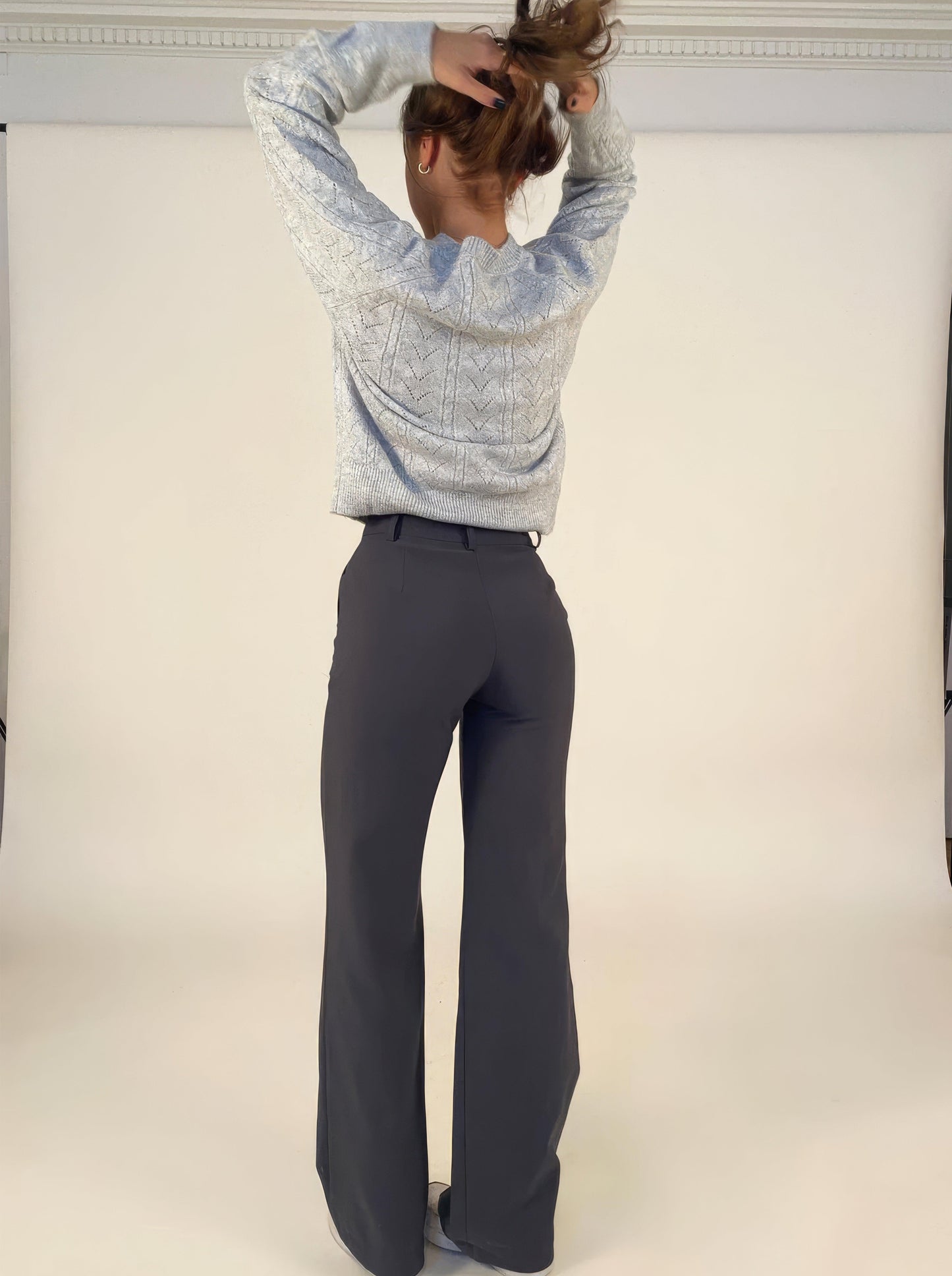 Women's High-Waisted Wide-Leg Trousers - Tailored Fit - Full Length - Elegant & Versatile