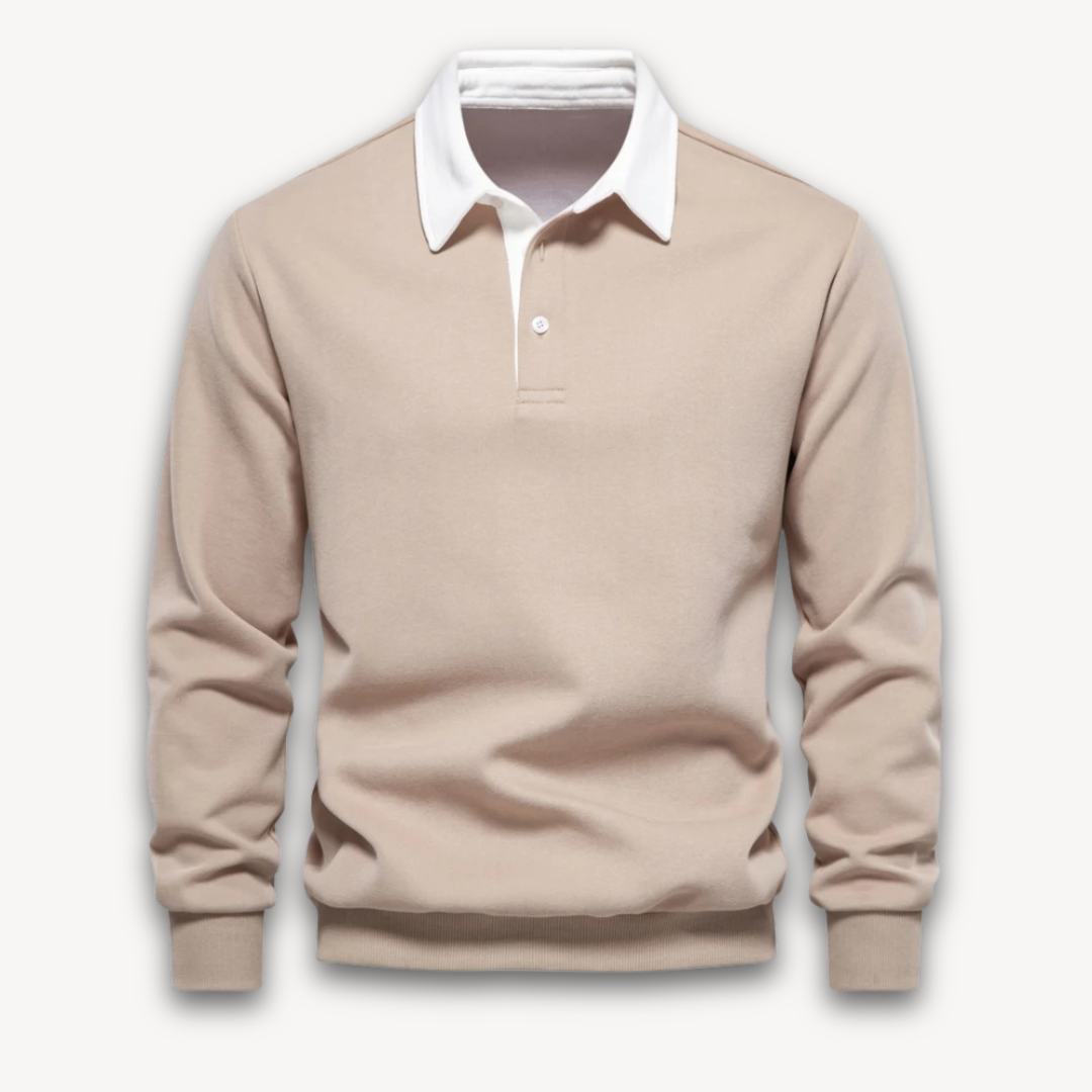 Men’s Polo Sweater – Soft Fabric – Regular Fit – Long Sleeve Knit Casual Top