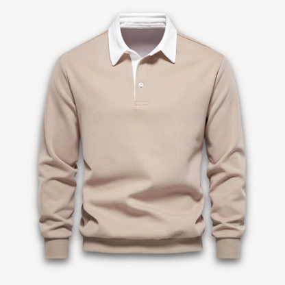 Men’s Polo Sweater – Soft Fabric – Regular Fit – Long Sleeve Knit Casual Top