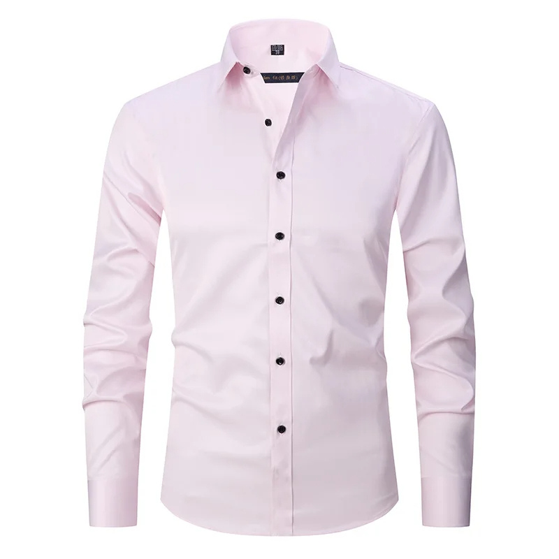 Men's slim fit shirt with long sleeves and button closure