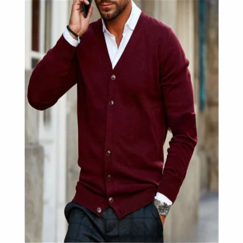 Men’s Cardigan - V-Neck Button Down - Soft Knit - Ribbed Cuffs - Modern Fit