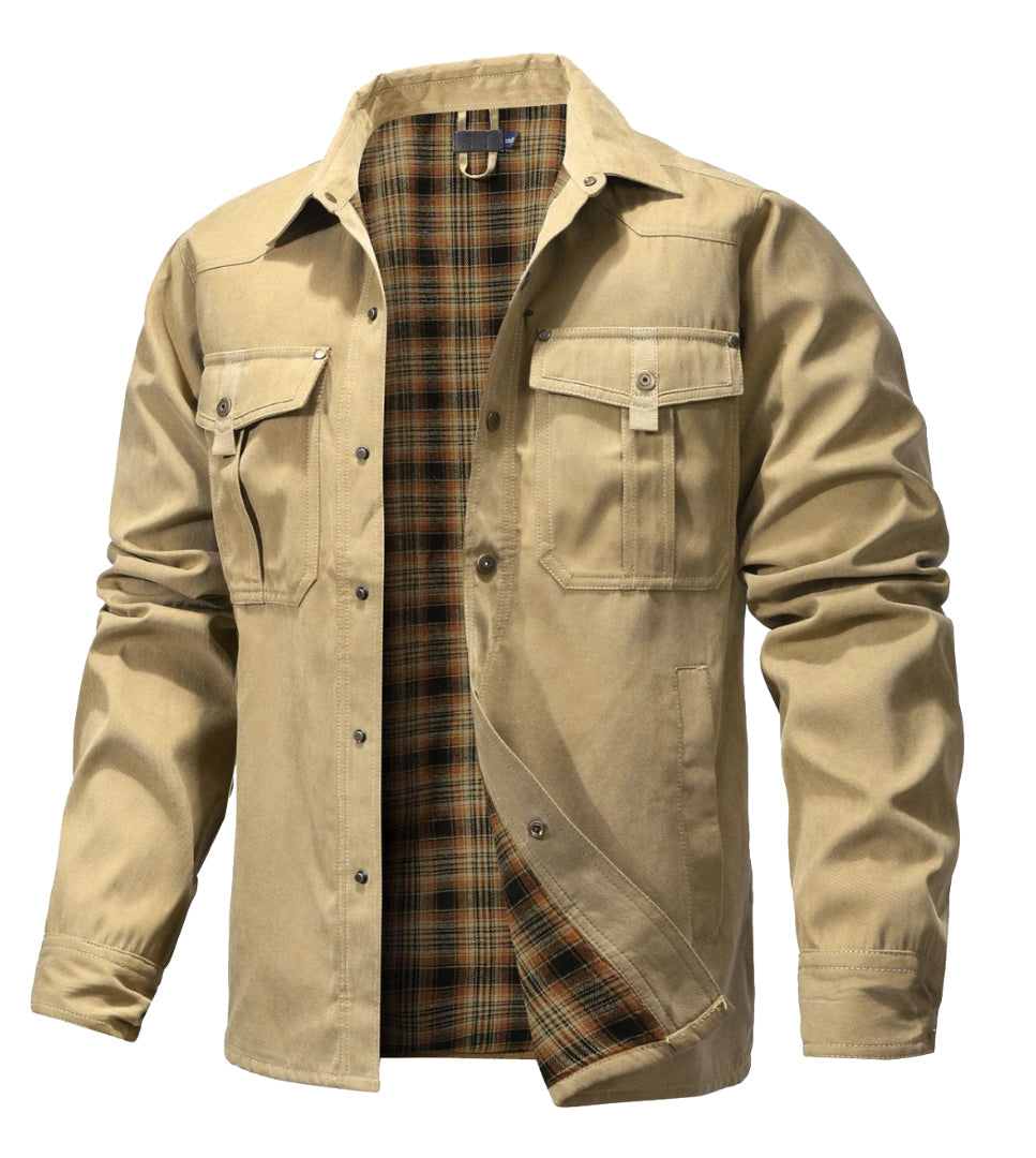 Men's casual flannel jacket