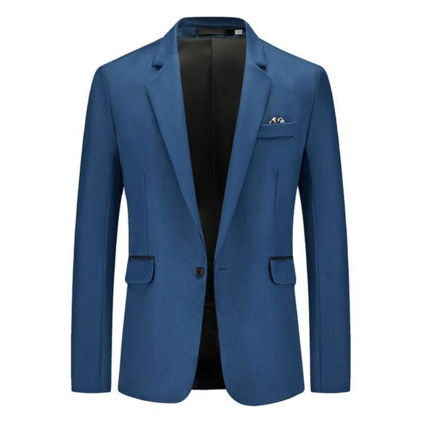 Men's Blazer – Tailored Slim Fit – Breathable Blend – Single Button – Flap Pockets