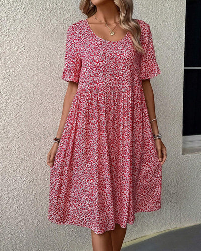 Elegant Floral Pattern Dress - Lightweight & Breathable