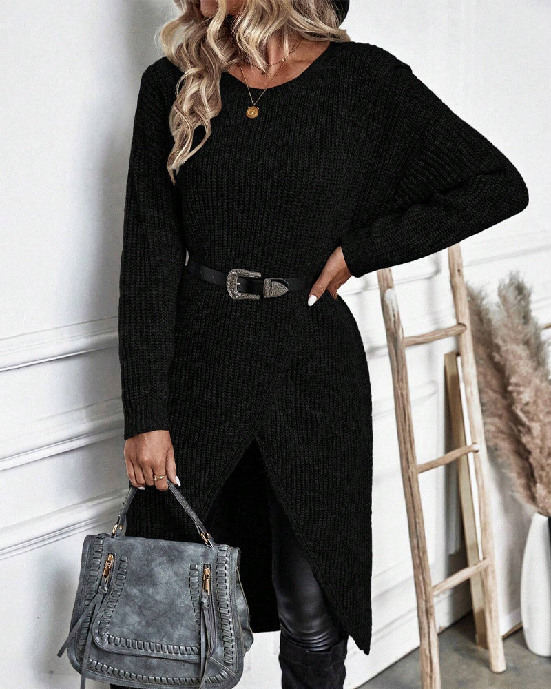 Solid Color Midi Dress in Soft Fabric for Everyday Wear
