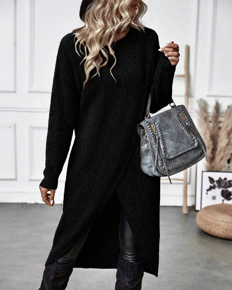 Solid Color Midi Dress in Soft Fabric for Everyday Wear