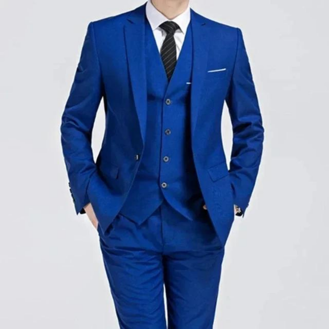 Men’s Three-Piece Suit – Slim Fit – Single-Breasted – Notch Lapel – Formal Wear