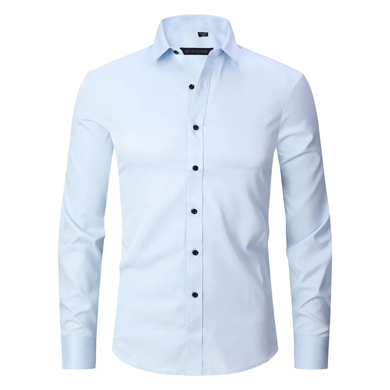 Men's slim fit shirt with contrast buttons long sleeves