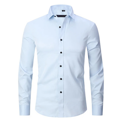 Men's slim fit shirt with contrast buttons long sleeves