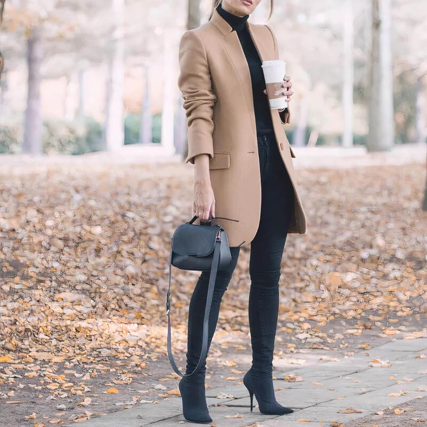 Women’s Trench Coat – Tailored Fit – Luxury Fabric – Full Length – Formal Style