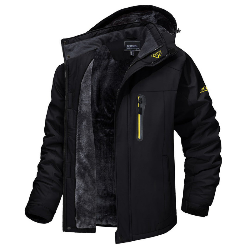 Men's windproof color block winter jacket