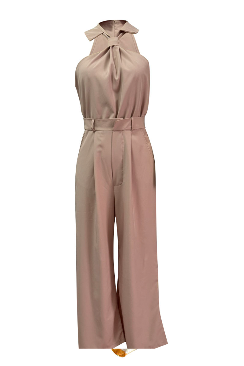 Sleek plain pocket jumpsuit for women