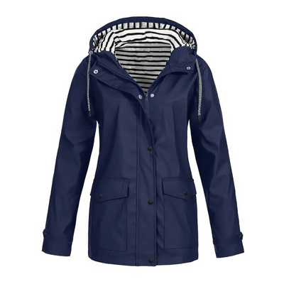 Women’s Raincoat – Relaxed Fit – Adjustable Hood – Mid-Length Outdoor Wear