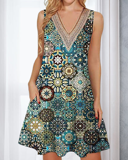 Sleeveless V-Neck Short Dress for Women - Elegant and Breathable Style