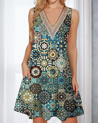 Sleeveless V-Neck Short Dress for Women - Elegant and Breathable Style
