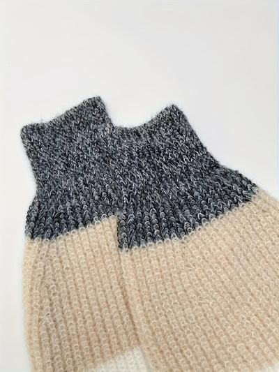 Women's Sweater Dress - Knitted Soft Fabric - Relaxed Fit - Long Sleeve Striped Design