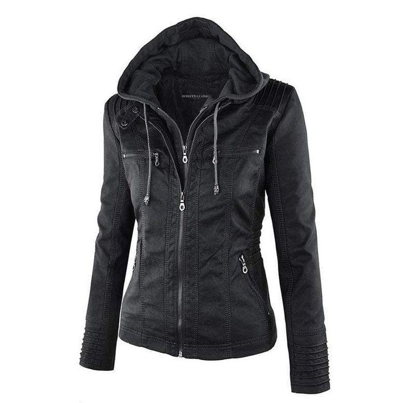 Women's hooded zip-up jacket