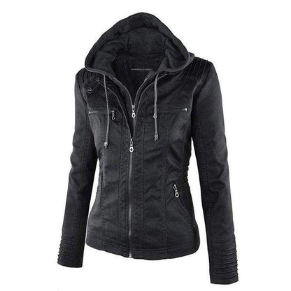 Women's hooded zip-up jacket