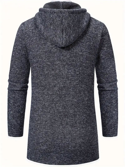 Men's hooded knitted cardigan