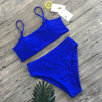High-Waisted Bikini Swimsuit for Women – Tummy Control, Padded Two-Piece