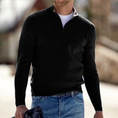 Men’s Zip-Up Sweater – Soft Knit – Relaxed Fit – Ribbed Cuffs