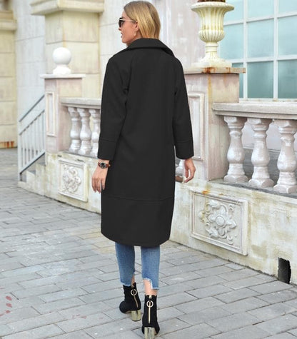 Women’s Overcoat – Tailored Fit – Double-Breasted Wool – Knee Length – Structured Design