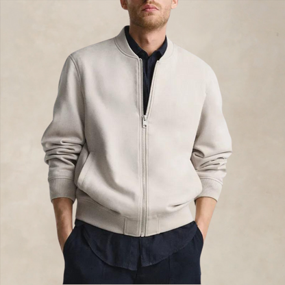 Men’s Bomber Jacket – Regular Fit – Zip Front – Ribbed Trim – Smart Casual