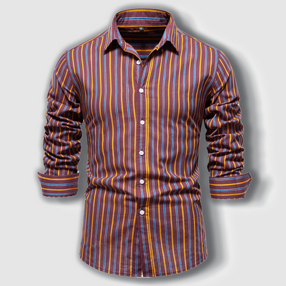 Men's timeless striped cotton long-sleeve shirt