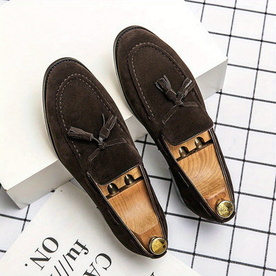Men’s Tassel Loafers – Leather – Slip-On – Streamlined Fit – Semi-Formal Dress Shoe