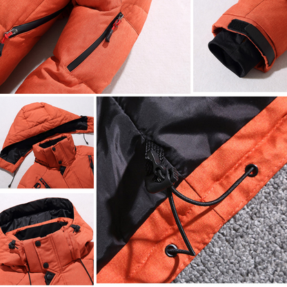 Men's casual down jacket with detachable hood