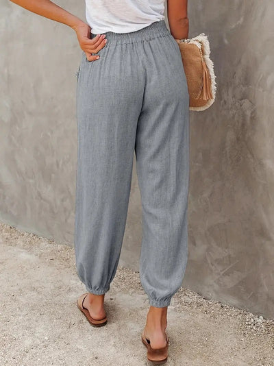 Women's Jogger Trousers - Elastic Waistband - Lightweight Casual Loungewear