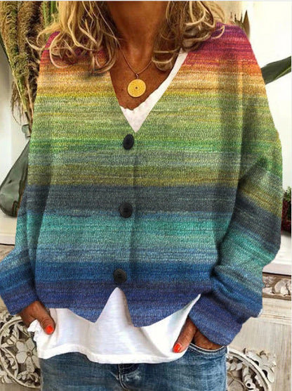 Women’s Cardigan – Soft Knit – Relaxed Fit – Button Front – Textured Knit Layer