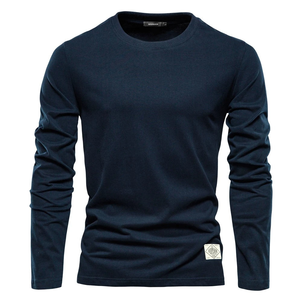 Men's solid color long sleeve shirt