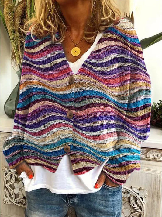 Women’s Cardigan – Soft Knit – Relaxed Fit – Button Front – Textured Knit Layer