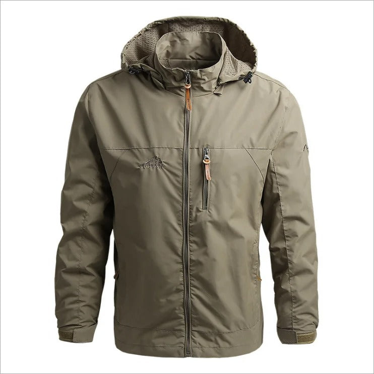 Waterproof hooded windbreaker jacket for men