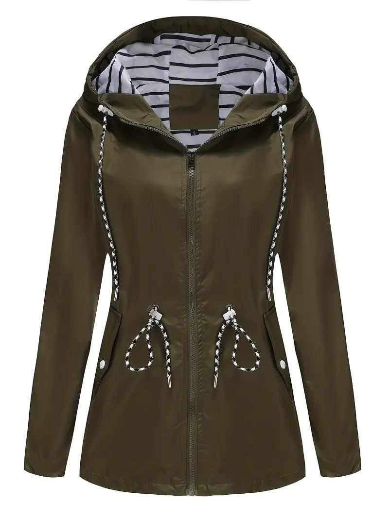 Women’s Rain Jacket – Waterproof – Tailored Fit – Hooded Design