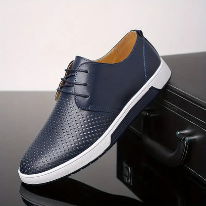 Men’s Casual Shoes - Lace-Up - Breathable Perforated Design - Comfortable Sole