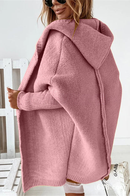 Women's knitted hooded coat