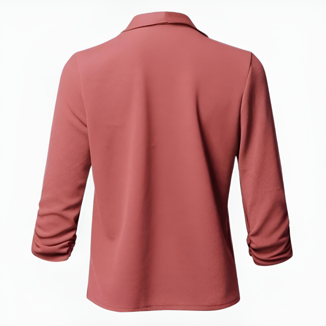 Women’s Blazer – Tailored Fit – Shawl Lapel – Open Front – Long Sleeve Formal Wear