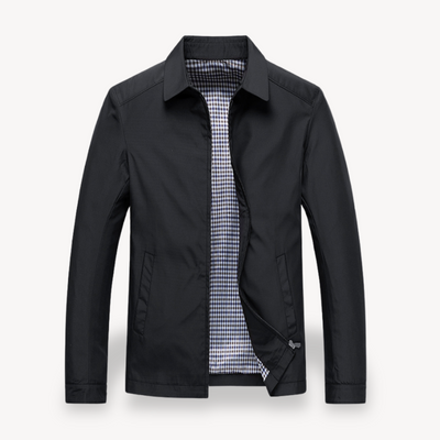 Men’s Lightweight Jacket – Tailored Fit – Breathable Fabric – Zip Front – Shirt Collar